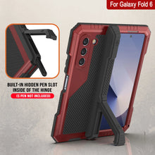 Load image into Gallery viewer, Galaxy Z Fold6 Metal Case, Heavy Duty Military Grade Armor Cover Full Body Hard [Red]
