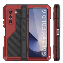 Load image into Gallery viewer, Galaxy Z Fold6 Metal Case, Heavy Duty Military Grade Armor Cover Full Body Hard [Red]
