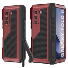 Load image into Gallery viewer, Galaxy Z Fold6 Metal Case, Heavy Duty Military Grade Armor Cover Full Body Hard [Red]

