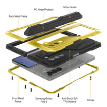 Load image into Gallery viewer, Galaxy Z Fold6 Metal Case, Heavy Duty Military Grade Armor Cover Full Body Hard [Neon]
