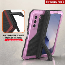 Load image into Gallery viewer, Galaxy Z Fold6 Metal Case, Heavy Duty Military Grade Armor Cover Full Body Hard [Pink]

