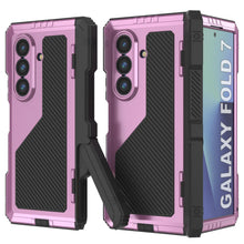 Load image into Gallery viewer, Galaxy Z Fold7 Metal Case, Heavy Duty Military Grade Armor Cover Full Body Hard [Pink]
