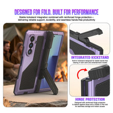 Load image into Gallery viewer, Galaxy Z Fold7 Metal Case, Heavy Duty Military Grade Armor Cover Full Body Hard [Purple]
