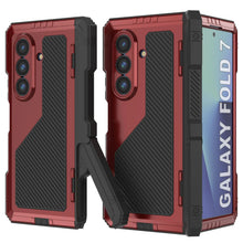 Load image into Gallery viewer, Galaxy Z Fold7 Metal Case, Heavy Duty Military Grade Armor Cover Full Body Hard [Red]
