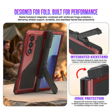Load image into Gallery viewer, Galaxy Z Fold7 Metal Case, Heavy Duty Military Grade Armor Cover Full Body Hard [Red]
