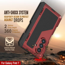 Load image into Gallery viewer, Galaxy Z Fold7 Metal Case, Heavy Duty Military Grade Armor Cover Full Body Hard [Red]
