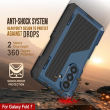 Load image into Gallery viewer, Galaxy Z Fold7 Metal Case, Heavy Duty Military Grade Armor Cover Full Body Hard [Blue]
