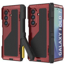 Load image into Gallery viewer, Galaxy Z Fold7 Metal Case, Heavy Duty Military Grade Armor Cover Full Body Hard [Red]
