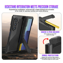 Load image into Gallery viewer, Galaxy Z Fold7 Metal Case, Heavy Duty Military Grade Armor Cover Full Body Hard [Black]
