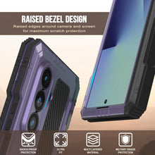 Load image into Gallery viewer, Galaxy Z Fold7 Metal Case, Heavy Duty Military Grade Armor Cover Full Body Hard [Purple]
