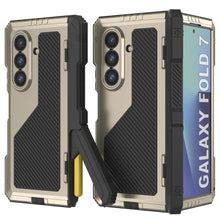 Load image into Gallery viewer, Galaxy Z Fold7 Metal Case, Heavy Duty Military Grade Armor Cover Full Body Hard [Gold]
