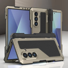 Load image into Gallery viewer, Galaxy Z Fold7 Metal Case, Heavy Duty Military Grade Armor Cover Full Body Hard [Gold]
