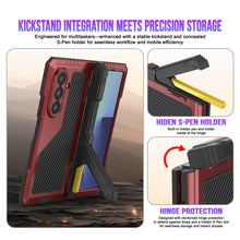 Load image into Gallery viewer, Galaxy Z Fold7 Metal Case, Heavy Duty Military Grade Armor Cover Full Body Hard [Red]
