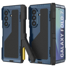 Load image into Gallery viewer, Galaxy Z Fold7 Metal Case, Heavy Duty Military Grade Armor Cover Full Body Hard [Blue]
