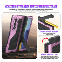 Load image into Gallery viewer, Galaxy Z Fold7 Metal Case, Heavy Duty Military Grade Armor Cover Full Body Hard [Pink]
