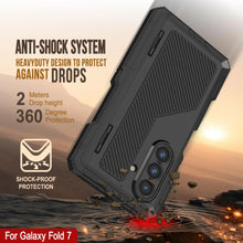 Load image into Gallery viewer, Galaxy Z Fold7 Metal Case, Heavy Duty Military Grade Armor Cover Full Body Hard [Black]
