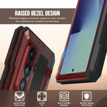 Load image into Gallery viewer, Galaxy Z Fold7 Metal Case, Heavy Duty Military Grade Armor Cover Full Body Hard [Red]
