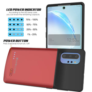 Galaxy Note 10+ Plus 6000mAH Battery Charger W/ USB Port Slim Case [Red]