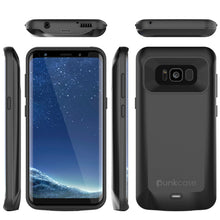 Load image into Gallery viewer, Galaxy S8 PLUS Battery Case, Punkcase 5500mAH Charger Case W/ Screen Protector | Integrated Kickstand &amp; USB Port | IntelSwitch [Black]
