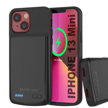 Load image into Gallery viewer, iPhone 13 Mini Battery Case, PunkJuice 4700mAH Fast Charging Power Bank W/ Screen Protector | [Black]

