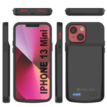 Load image into Gallery viewer, iPhone 13 Mini Battery Case, PunkJuice 4700mAH Fast Charging Power Bank W/ Screen Protector | [Black]
