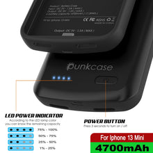 Load image into Gallery viewer, iPhone 13 Mini Battery Case, PunkJuice 4700mAH Fast Charging Power Bank W/ Screen Protector | [Black]
