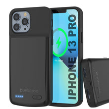 Load image into Gallery viewer, iPhone 13 Pro Battery Case, PunkJuice 4800mAH Fast Charging Power Bank W/ Screen Protector | [Black]

