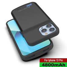 Load image into Gallery viewer, iPhone 13 Pro Battery Case, PunkJuice 4800mAH Fast Charging Power Bank W/ Screen Protector | [Black]
