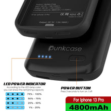 Load image into Gallery viewer, iPhone 13 Pro Battery Case, PunkJuice 4800mAH Fast Charging Power Bank W/ Screen Protector | [Black]
