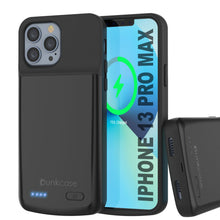 Load image into Gallery viewer, iPhone 13 Pro Max Battery Case, PunkJuice 4800mAH Fast Charging Power Bank W/ Screen Protector | [Black]
