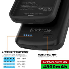 Load image into Gallery viewer, iPhone 13 Pro Max Battery Case, PunkJuice 4800mAH Fast Charging Power Bank W/ Screen Protector | [Black]
