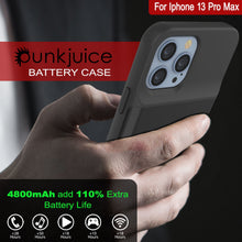 Load image into Gallery viewer, iPhone 13 Pro Max Battery Case, PunkJuice 4800mAH Fast Charging Power Bank W/ Screen Protector | [Black]
