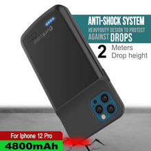 Load image into Gallery viewer, iPhone 12 Pro Battery Case, PunkJuice 4800mAH Fast Charging Power Bank W/ Screen Protector | [Black]

