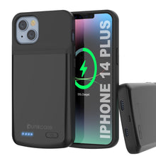 Load image into Gallery viewer, iPhone 14 Plus Battery Case, PunkJuice 4800mAH Fast Charging Power Bank W/ Screen Protector | [Black]
