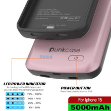 Load image into Gallery viewer, iPhone 15 Battery Case, PunkJuice 5000mAH Fast Charging Power Bank W/ Screen Protector | [Rose-Gold]
