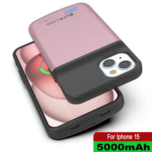 Load image into Gallery viewer, iPhone 15 Battery Case, PunkJuice 5000mAH Fast Charging Power Bank W/ Screen Protector | [Rose-Gold]
