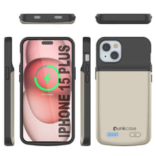 Load image into Gallery viewer, iPhone 15 Plus Battery Case, PunkJuice 5000mAH Fast Charging Power Bank W/ Screen Protector | [Gold]
