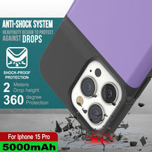 Load image into Gallery viewer, iPhone 15 Pro Battery Case, PunkJuice 5000mAH Fast Charging Power Bank W/ Screen Protector | [Purple]
