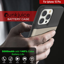 Load image into Gallery viewer, iPhone 15 Pro Battery Case, PunkJuice 5000mAH Fast Charging Power Bank W/ Screen Protector | [Gold]
