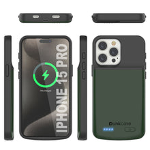 Load image into Gallery viewer, iPhone 15 Pro Battery Case, PunkJuice 5000mAH Fast Charging Power Bank W/ Screen Protector | [Green]
