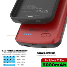 Load image into Gallery viewer, iPhone 15 Pro Battery Case, PunkJuice 5000mAH Fast Charging Power Bank W/ Screen Protector | [Red]
