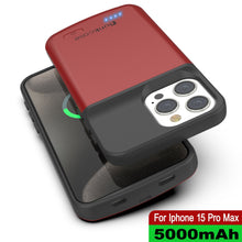 Load image into Gallery viewer, iPhone 15 Pro Max Battery Case, PunkJuice 5000mAH Fast Charging Power Bank W/ Screen Protector | [Red]
