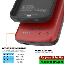 Load image into Gallery viewer, iPhone 15 Pro Max Battery Case, PunkJuice 5000mAH Fast Charging Power Bank W/ Screen Protector | [Red]
