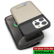 Load image into Gallery viewer, iPhone 15 Pro Max Battery Case, PunkJuice 5000mAH Fast Charging Power Bank W/ Screen Protector | [Gold]
