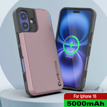 Load image into Gallery viewer, iPhone 16 Battery Case, PunkJuice 5000mAH Fast Charging MagSafe Power Bank W/ Screen Protector | [Rose-Gold]
