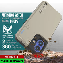 Load image into Gallery viewer, iPhone 16 Battery Case, PunkJuice 5000mAH Fast Charging MagSafe Power Bank W/ Screen Protector | [Gold]
