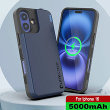 Load image into Gallery viewer, iPhone 16 Battery Case, PunkJuice 5000mAH Fast Charging MagSafe Power Bank W/ Screen Protector | [Navy Blue]
