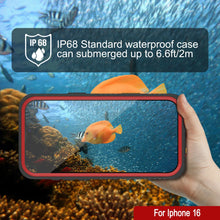 Load image into Gallery viewer, iPhone 16 Waterproof Case, Punkcase [Extreme Series] Armor Cover W/ Built In Screen Protector [Red]
