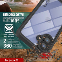 Load image into Gallery viewer, iPhone 16 Waterproof Case, Punkcase [Extreme Series] Armor Cover W/ Built In Screen Protector [Black]
