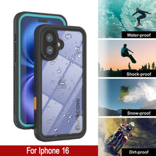 Load image into Gallery viewer, iPhone 16 Waterproof Case, Punkcase [Extreme Series] Armor Cover W/ Built In Screen Protector [Teal]
